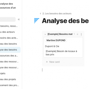 Outils d’analyse des besoins & ressources